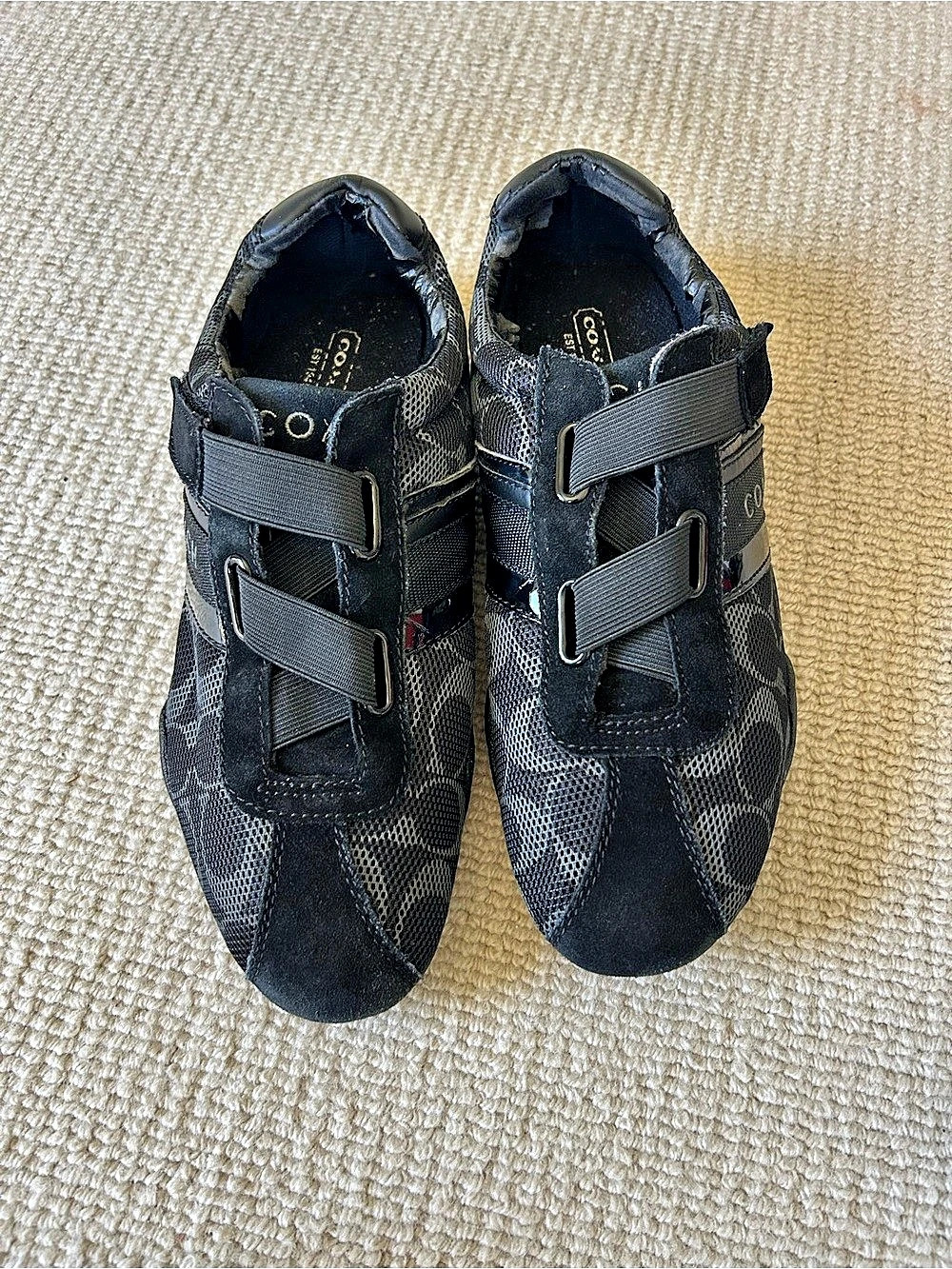 Coach Jenney Strap Sneakers Black & Yellow US 9 M